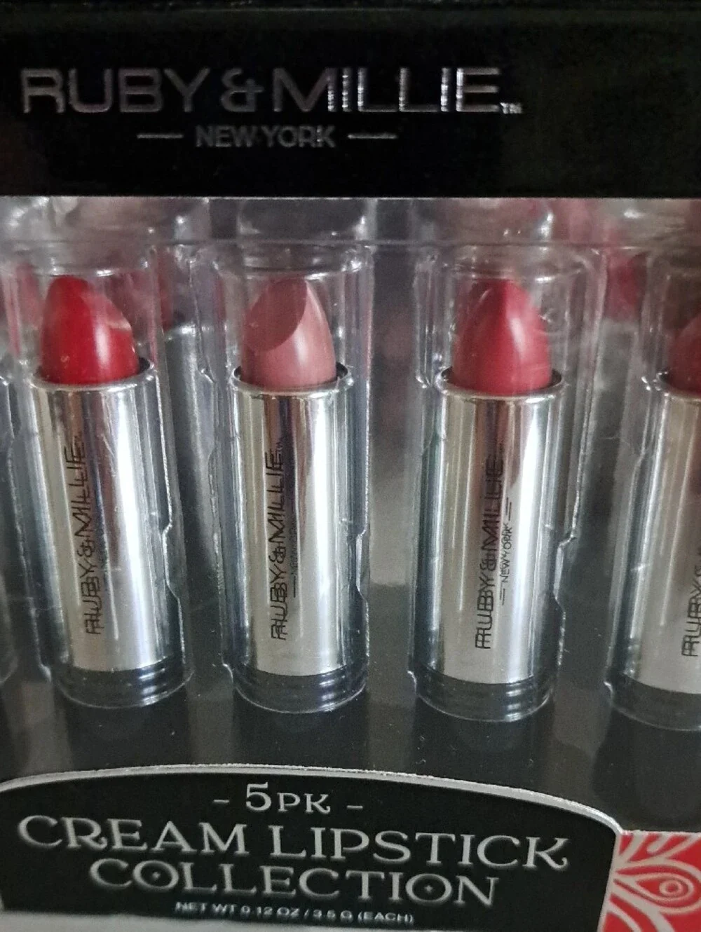 Ruby & Millie Cream Lipstick Collection - Pink/Red Shades (5pk)